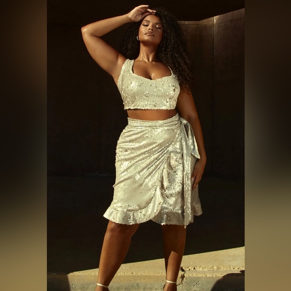 Gold Sequin Skirt Only - Picture 4 of 6